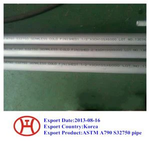 Pipa baja tahan karat ASTM A790 S32750 Super Duplex 2507